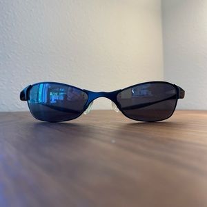 1st gen Vintage Oakley Wiretap 1.0 in cobalt blue with black iridium lenses